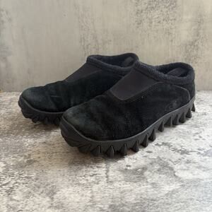 Vtg SALOMON Contagrip CX Snow Clog Black Suede Slip On Shoes Thinsulate Sz 7.5
